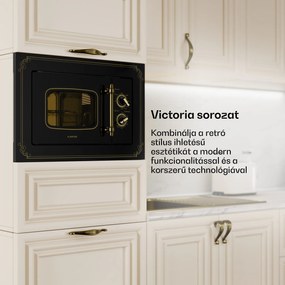 Klarstein Victoria 20, beépített mikrohullámú sütő, 20 l, 800 W, grill: 1000 W, fekete