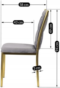 Szürke Bársony Étkezőszék. DAN