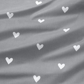 Goldea pamut párnahuzat - szívecskék, szürke alapon 40 x 40 cm