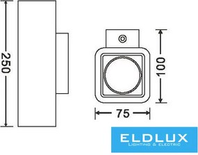 UNIVERSO Gipsz fali lámpa 2xGU10 250x75x100mm IP20 fehér