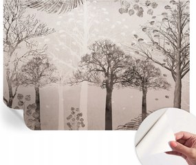 Öntapadós tapéta Divatos 3D fali ragasztóval Finom fák 312x219 cm