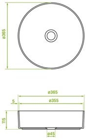 Laveo Desna, kerámia munkalap mosogató 360x360x120 mm, fekete matt, LAV-VUD_B236