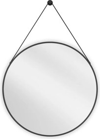 Mexen String 70 cm-es kerek fürdőszobai tükör, fekete keret - 9854-070-070-000-70