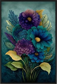 Poszter Keret Alumínium Természet Dekoráció Kert Virágok Boho Csokor 40x60