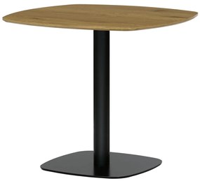 Masă de sufragerie, Masă de bar, placă MDF, decor stejar, metal negru