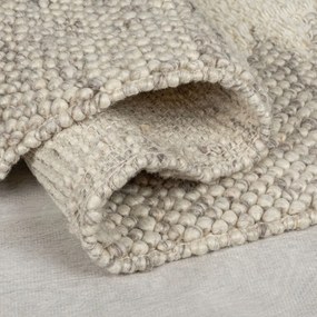 Krémszínű kézi szövésű gyapjúkeverék futószőnyeg 60x230 cm Minerals Border – Flair Rugs