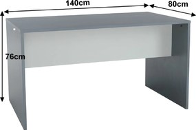 Íróasztal, grafit/fehér, RIOMA NEW TYP 11