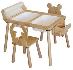 Gyerekasztal székekkel Roll and 2 Chairs - White