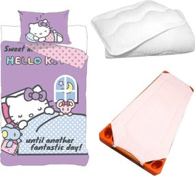 Hello Kitty Another Day gyerek, ovis ágyneműhuzat, derékalj és paplan/párna szett 100x135 cm