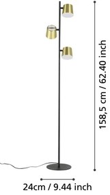Eglo 39987 - LED Állólámpa ALTAMIRA 3xGU10/4,6W/230V 3000K arany