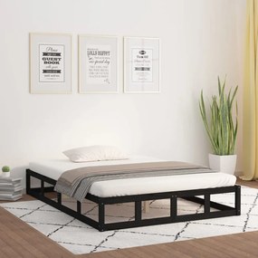 fekete tömör fa ágykeret 180 x 200 cm (Super King)