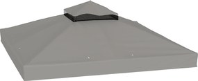 Outsunny 3×3 m pavilon cseretető — kétszintes, vízálló PVC-bevonatos 600D Oxford (370 g/m²), UPF 30+, lefolyónyílások | Aosom