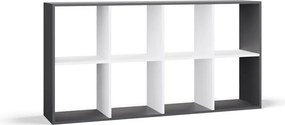 Malax 2x4 polc, 147x75x30 cm, antracit-fehér