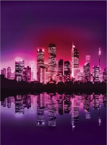 Flizelin fotótapéta Éjszakai város Fények városi tájkép 206x275 +ragasztó
