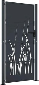 vidaXL antracit színű, fűmintás acél kerti kapu 100x200 cm