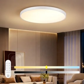 Immax NEO 07316L-LED fényerőszabályozható mennyezeti lámpa SEMPLICI 128W/230V Ø100 cm, Wi‑Fi, Tuya-kompatibilis, fehér + távirányító