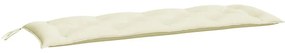 2 db krémfehér oxford szövet kerti padpárna 150 x 50 x 7 cm