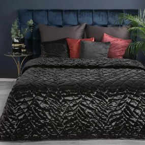 Kristin3 bársony ágytakaró Fekete 220x240 cm