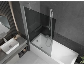 Mexen Next, kádparaván 1 szárny 100 x 150 cm, fix szárny, 6 mm szürke üveg, fehér profil, 895-100-000-00-40-20