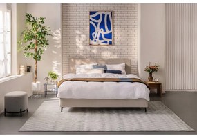 Bézs színű kárpitozott franciaágy matraccal és ráccsal 180x200 cm Noira Slim - Bonami Selection