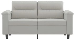 kétszemélyes világosszürke mikroszálas szövetkanapé 120 cm