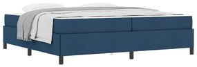 Boxrugós ágy Kék és Fekete 200 x 200 cm Textil és mérnöki fa