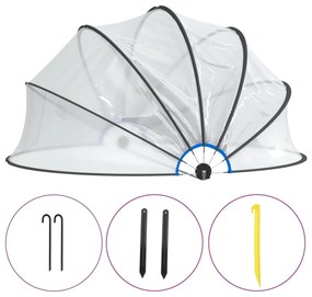 kerek PVC medencekupola 376x188 cm