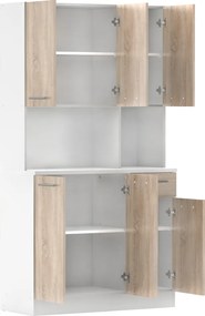 Hatajtós szekrény, fehér/sonoma tölgy, PELION NEW