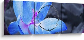 Egy virág képe részletesen (órával) (90x30 cm)