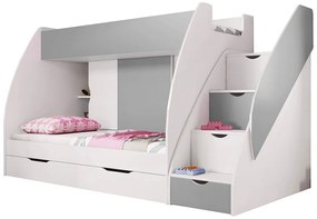 Emeletes ágy 80 cm Mareus (Szürke) (ágyráccsal). 1014003