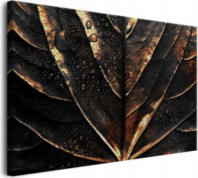 Stílusos vászonkép Fali dekoráció Fekete levél Arany Rosa glamour