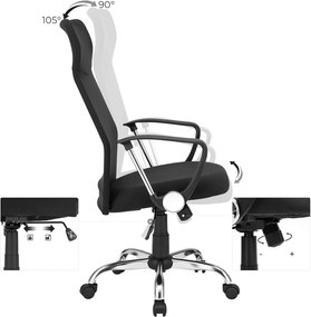 Irodai szék, Ergonomikus forgószék, 63 x (110-120) x 63 cm, fekete