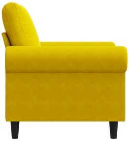 sárga bársony kanapéfotel 60 cm
