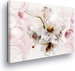 Vászonkép 60x40 Finom liliom rózsaszín csillogás virágos elegancia modern