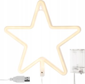 Iso Karácsonyi Csillag 100 Led ablakra, 28 cm meleg fehér