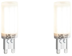 2 db-os G9 3 fokozatban dimmelhető opál LED izzó 4,5W 500 lm 4000K