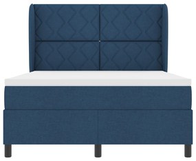 Boxspring Ágy Matraccal - Kék, 140x190 cm, Szövet