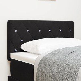 Fejtámla Kristálygombos Tűzött Fekete 80 cm Velúr
