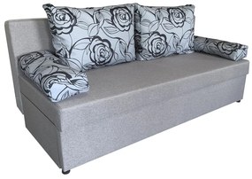 Odessa Kihúzható Kanapé 185x85x80 cm, tárolóládával, Grey Flower