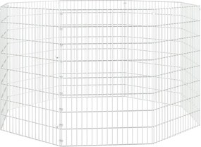 vidaXL 8 paneles horganyzott vas szabadon álló állatketrec 54 x 80 cm