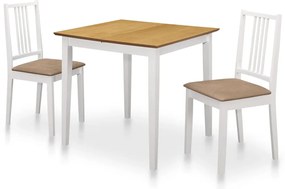 3-részes fehér MDF étkezőszett