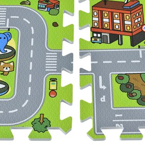 Jascha gyermek puzzle szőnyeg, 9 részes, utcák