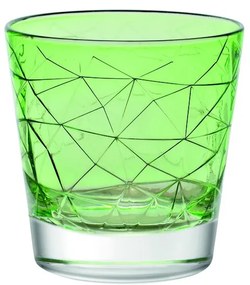 6 pohár whiskys készlet, Vidivi, Dolomitok, 370 ml, üveg, zöld