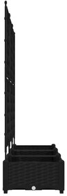 Kertészeti Cserép trellis-szel 3 db Fekete 120x40x125.5 cm