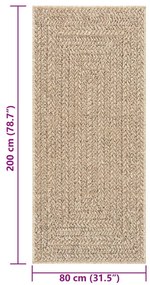 ZIZUR juta hatású beltéri és kültéri szőnyeg 80x200 cm