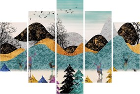 Grafikus kép szarvas (150x105 cm)