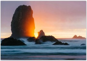 Poszterek 100x70 Sziklák Tenger Naplemente