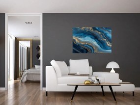 Kép - Kék márvány absztrakció (90x60 cm)