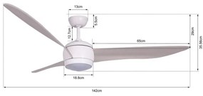 Lucci air 512911 - LED Mennyezeti ventilátor AIRFUSION LED/20W/230V fa/fehér + távirányító