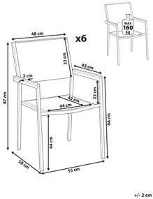 Szék szett 6db Grosso (fekete) (rattan). 1011518
